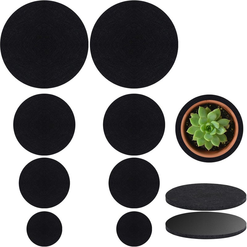 AHFCANG Plant Coaster Mat Reversible(Fabric/Leather),8Pcs Plant Coasters 4 Sizes(4/6/8/10inch) Plant Coasters for House Plants Indoor & Outdoor,Household Products Absorbent/Waterproof(8pcs Set) - Image 1